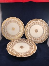 Ovington Brothers New York Hand Painted Made in Austria heavy gold gilt plates