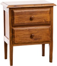 Table de Chevet Pays Bois Massif Tiglio Finition Noyer L55xPR35xH65 Cm. Fabriqué