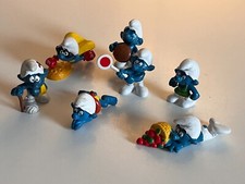 Ancien schtroumpf  lot de 7 figurines  PEYO  schleich  vintage  An 80's