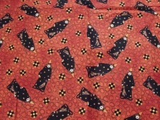 coupon tissu  " Halloween "  54  X 112 cm