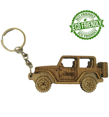 Porte clef bois jeep - bois,