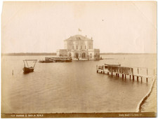 Italie, Naples, Napoli, lago del Fusaro e casina reale  Vintage albumen print, 