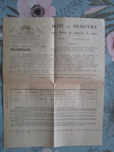 Courier mise demeure - de, en