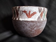 Accolay / Petit cache-pot en céramique émaillée stylisée moderniste / Vallauris