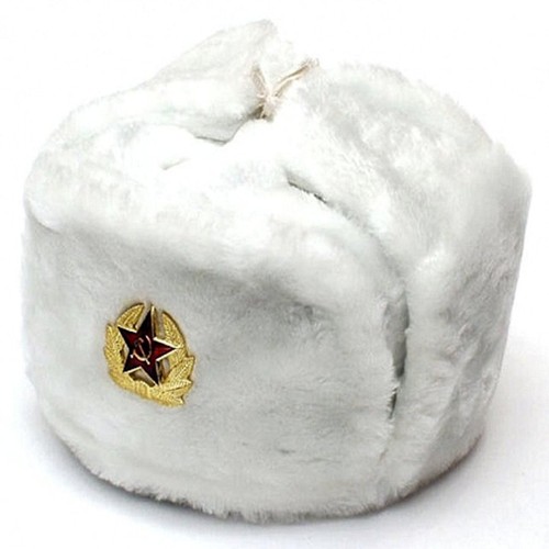 Bonnet ushanka russe blanc - bonnet,