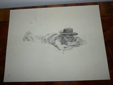 Rare lithographie noir et