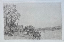 Paysage ou La charrette, eau