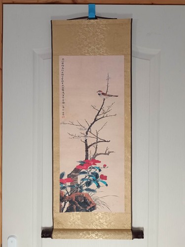 Asian painting bird sparrow - painting,