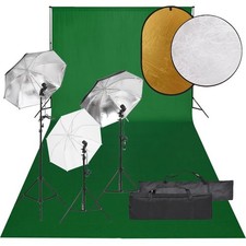 Kit de Studio Photo Éclairage Toile de Fond et Réflecteur Photographie vidaXL