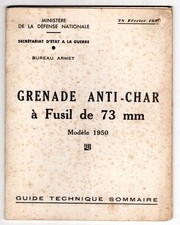 Guide technique sommaire. Grenade anti-char à fusil de 73 mm Modèle 1950