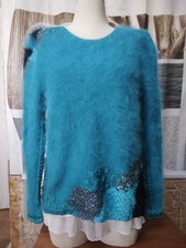Magnifique pull  angora Bleu