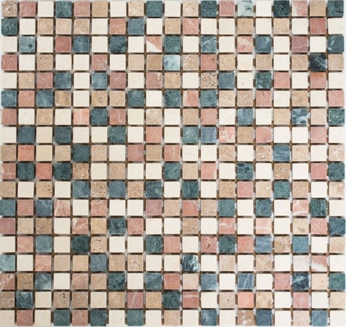 Marbre mosaïque rosier - mosaïque, crème