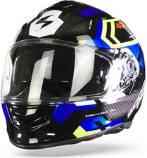 Casque Scorpion Exo-491 Spin Noir-Bleu-Jaune Fluo S SCORPION