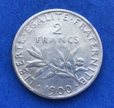 MONNAIE DE 2F  SEMEUSE 1900  EN ARGENT ANCIENNE DE COLLECTION