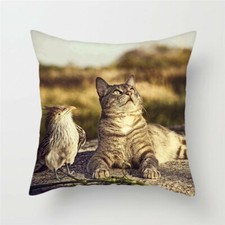 Taie d'oreiller housse de  coussin chat  45x45 cm 