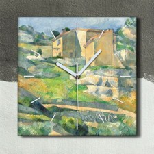 Horloge murale sur toile 30x30 Maisons en Provence Paul Cézanne