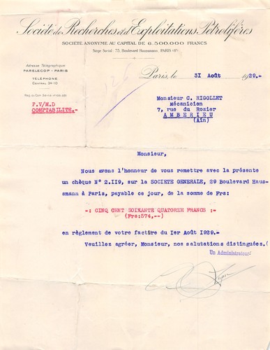 1929 societe recherches et - 1929,