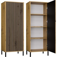 Buffet BDW salon cannelé, armoire de salon, commode, avec pieds hauts