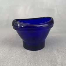 Ancien rince oeil en verre bleu cobalt OPTREX garde la vue