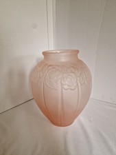 Grand vase rose art déco en
