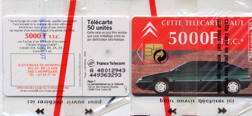 Télécarte f507j citroen - télécarte, xm