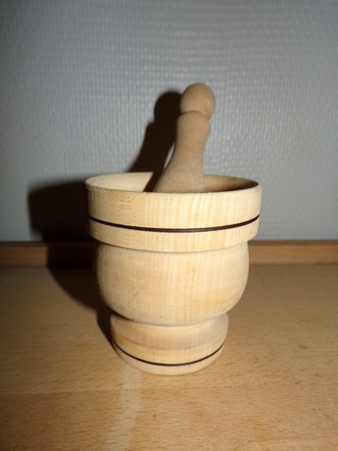 Mortier bois avec pilon - mortier, en