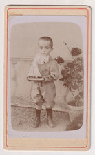 CDV anonyme - Enfant au voilier, jouet - Vintage albumen print c.1885