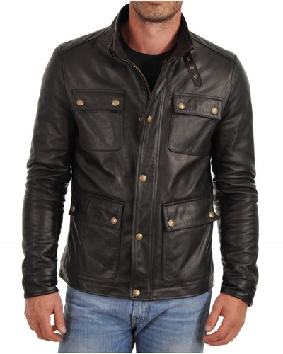Manteau vintage homme - en, cuir
