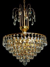 Chandelier cristal doré - chandelier,