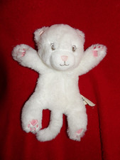 Doudou Plat Orchestra Prémaman Chat Blanc Rose