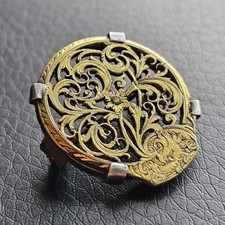 Superbe broche coq de montre