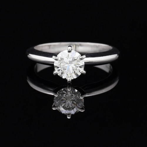Anneau solitaire platine - solitaire,