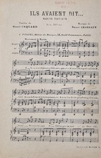 Estampe ancienne chanson "Ils