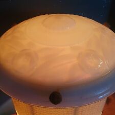 Degué? Vasque en verre pressé moulé bleu/opalescent à fleurs Art Deco Opaline