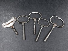 Lot 5 Anciennes Clés de Pendule,Clef Horloge,oeil de boeuf,mécanisme,pendulette