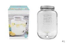 Distributeur de boissons 4 L en verre avec robinet