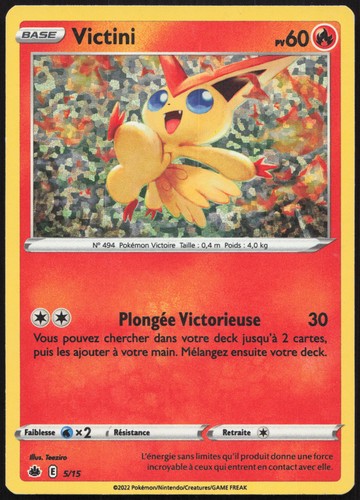 Carte pokémon victini 15 - carte,