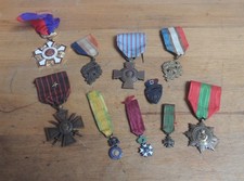 LOT MEDAILLE MILITAIRE CIVIL CROIX DE GUERRE COMBATTANT 3 REDUCTION