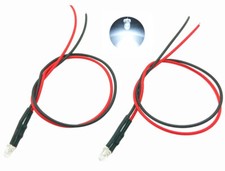 2x Ampoules LED Luciole Blanche diode Pré Câblé 3MM haute luminosité 12V