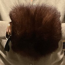 Manchon ancien en fourrure marron foncé