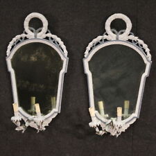 Paire miroirs style ancien Louis XVI meuble bois peint appliques 20me sicle
