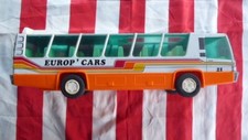 JOUSTRA  BUS  "EUROP'CARS"   TÔLE  MOTEUR FRICTION  Lg 40cm   ANNÉES 60