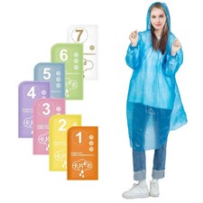 Ensemble de 7ponchos de pluie transparents ponchos de pluie femme homme imper...