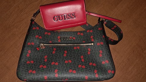 Guess black red cherry print - guess,