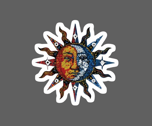 Sun and moon sticker mosaic - sun,
