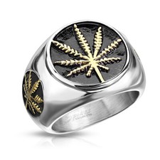 Bague feuille homme acier - bague"feuille",