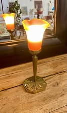 ART DECO lampe Pied bronze Globe Pâte De Verre H38cm