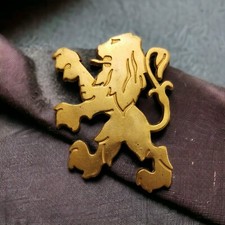 Peugeot Armes Voiture Logo Mascotte Lion Automobile Doré Métal 70 Vintage