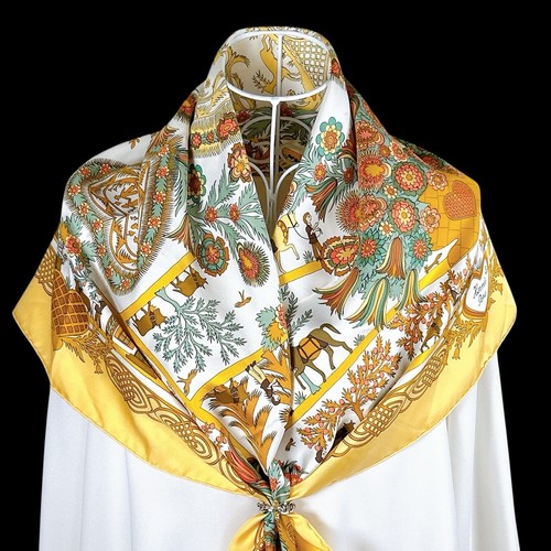 Foulard vintage soie hermes - vintage,