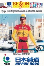 CYCLISME carte cycliste STEPHANE AUROUX équipe BESSON CHAUSSURES signée